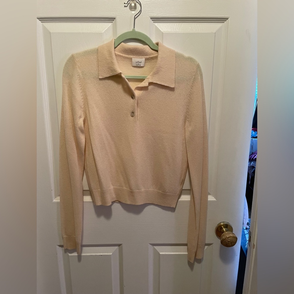 Wilfred Soft Cream Button-Up cashmere Florence Sweater